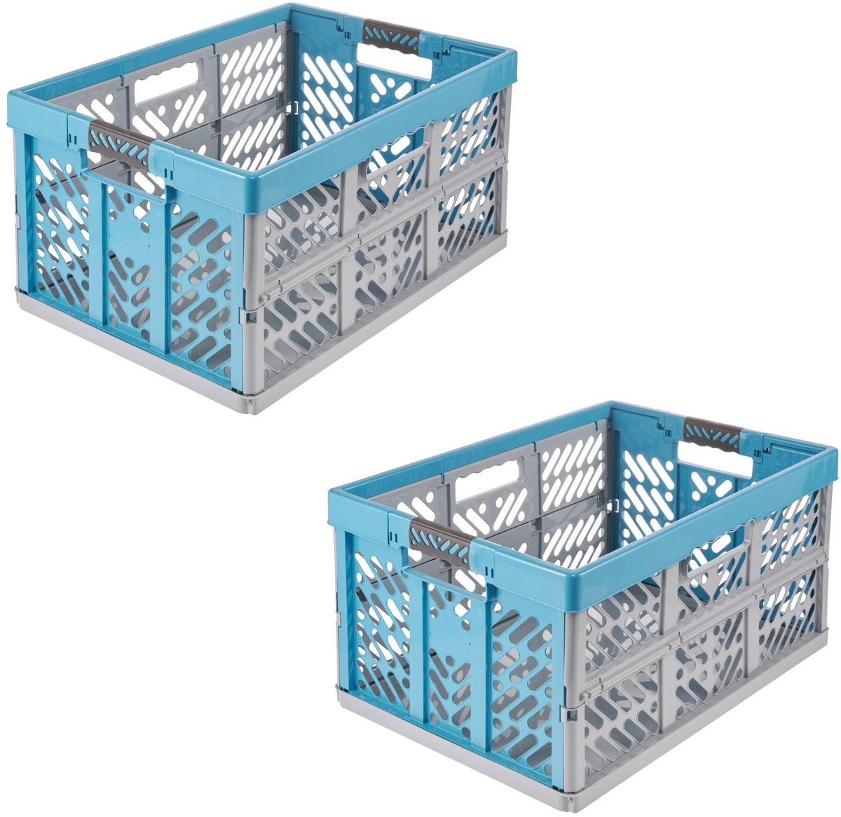 Omgoods - Robuuste Vouwkratten met Zacht Aanvoelende Handgrepen, 2 Stuks 45L