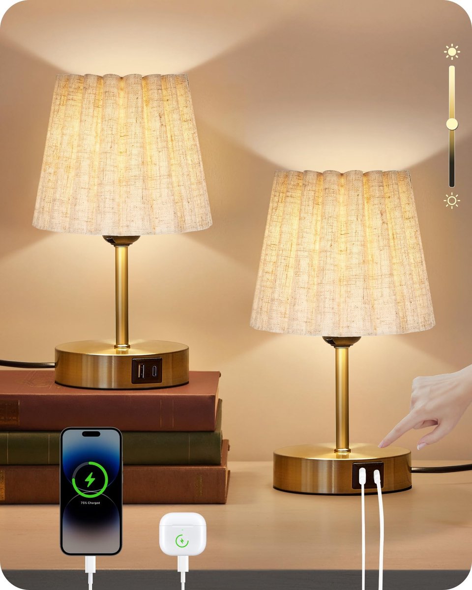 Omgoods - Dimbare Touch Screen Bedlamp met USB Opladingsfunctie
