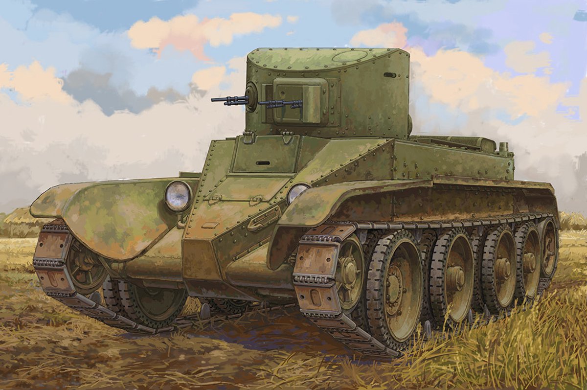 HobbyBoss Modelbouwpakket Militaire voertuigen - 84516 BT-2 Late - Sovjet Lichte Tank Plastic - 1:35 - Modelbouw