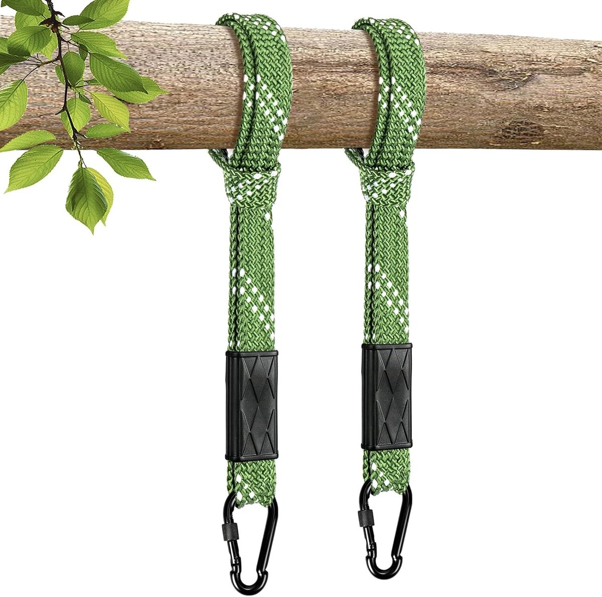 2-delige schommelbevestiging voor hangstoelen en hangmatten | Nylon schommeltouw met karabijnhaak voor tuin, outdoor en schommelbevestiging