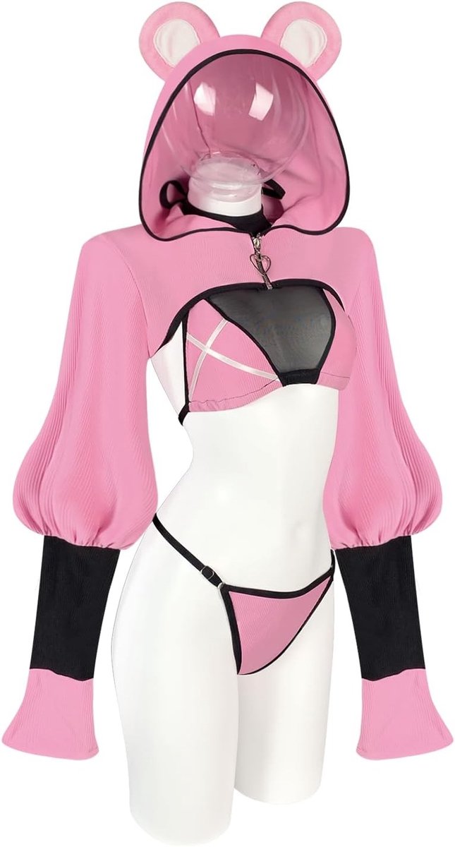 Cozy Panda Kostuum voor Volwassenen - Sexy Anime Bikini Outfit voor Vrouwen met Panda Design en Comfortabele Pasvorm