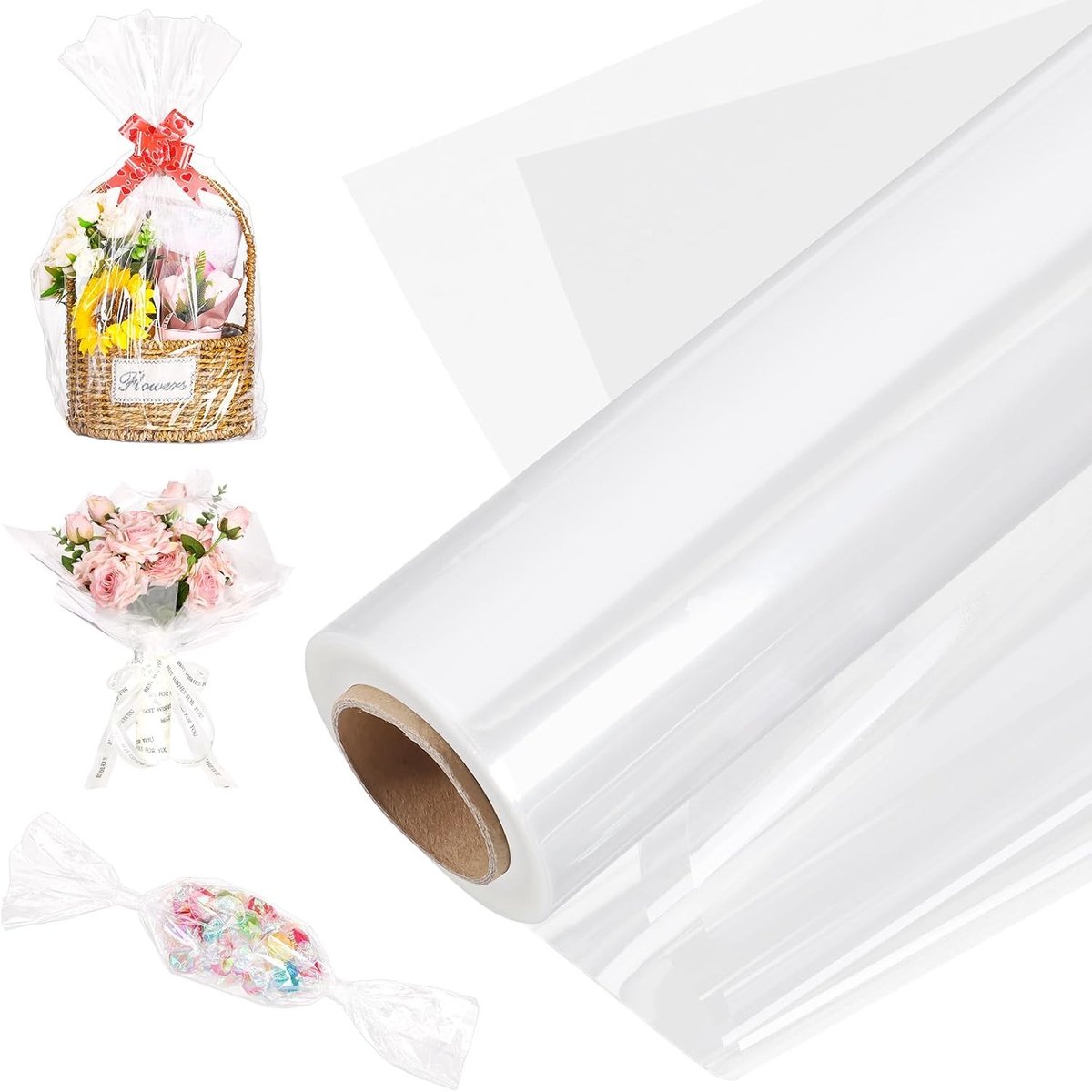 Transparante Cellofaan Rol 80 cm x 45 m voor Cadeaus, Bloemen en Verpakkingen - Perfect voor Cadeauverpakking en Decoratie