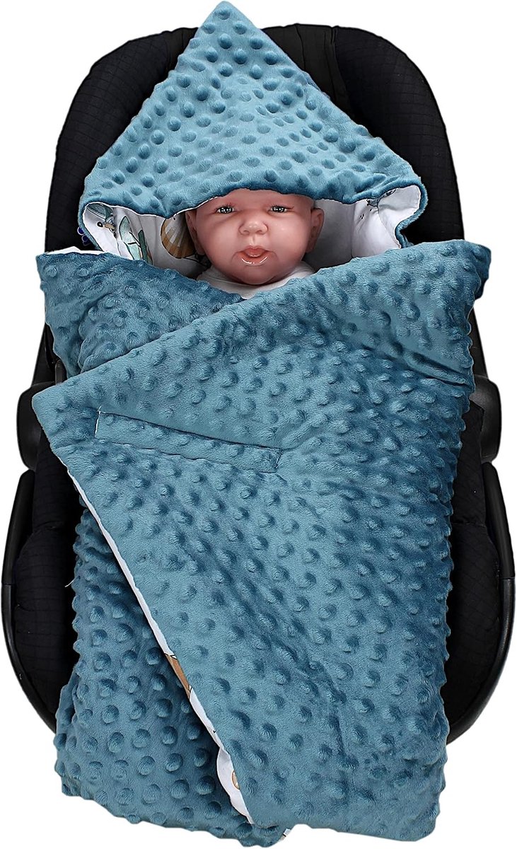 Babydeken 85 x 85 cm voor Autostoel Buggy Universele Deken Minky Katoen