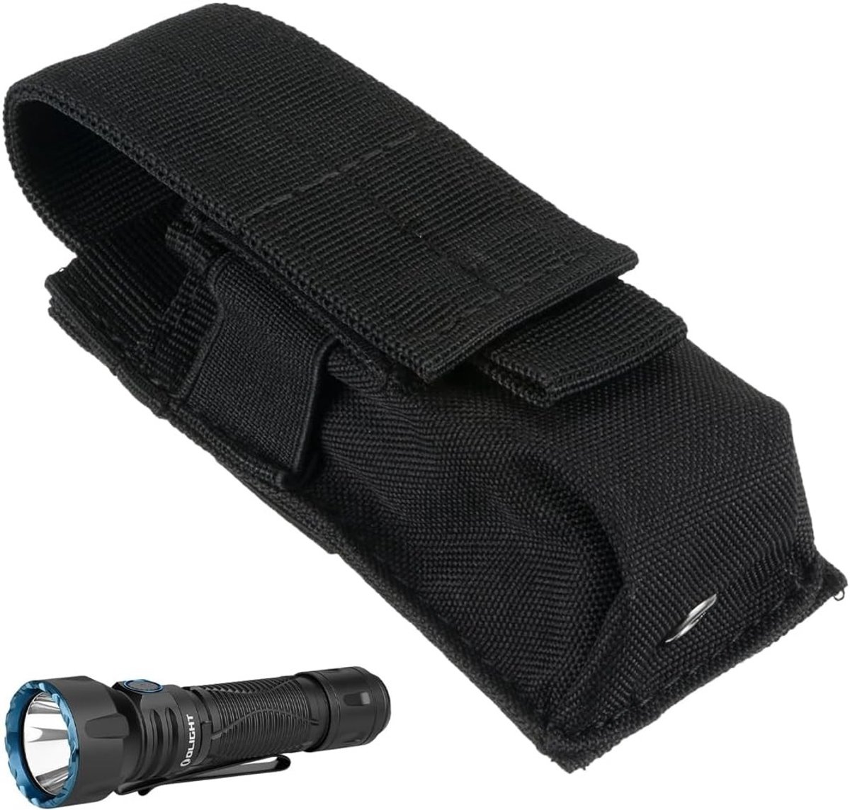 Nylon Holster voor Tactische Zaklampen - Ideaal voor Outdoor Activiteiten zoals Jagen, Kamperen en Wandelen, Geschikt voor Zaklampen van 12-15 cm Lengte en 3.2 cm Kopdiameter