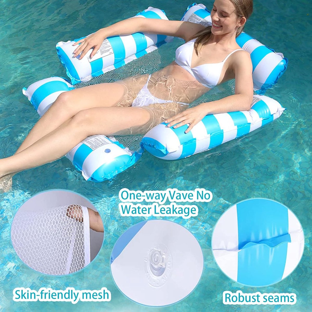 4-in-1 waterhangmat, opblaasbare hangmat, opblaasbaar luchtbed, waterspeelgoed, zwembadaccessoires, luchtmatras, drijvende loungestoel, stoel voor kinderen en volwassenen
