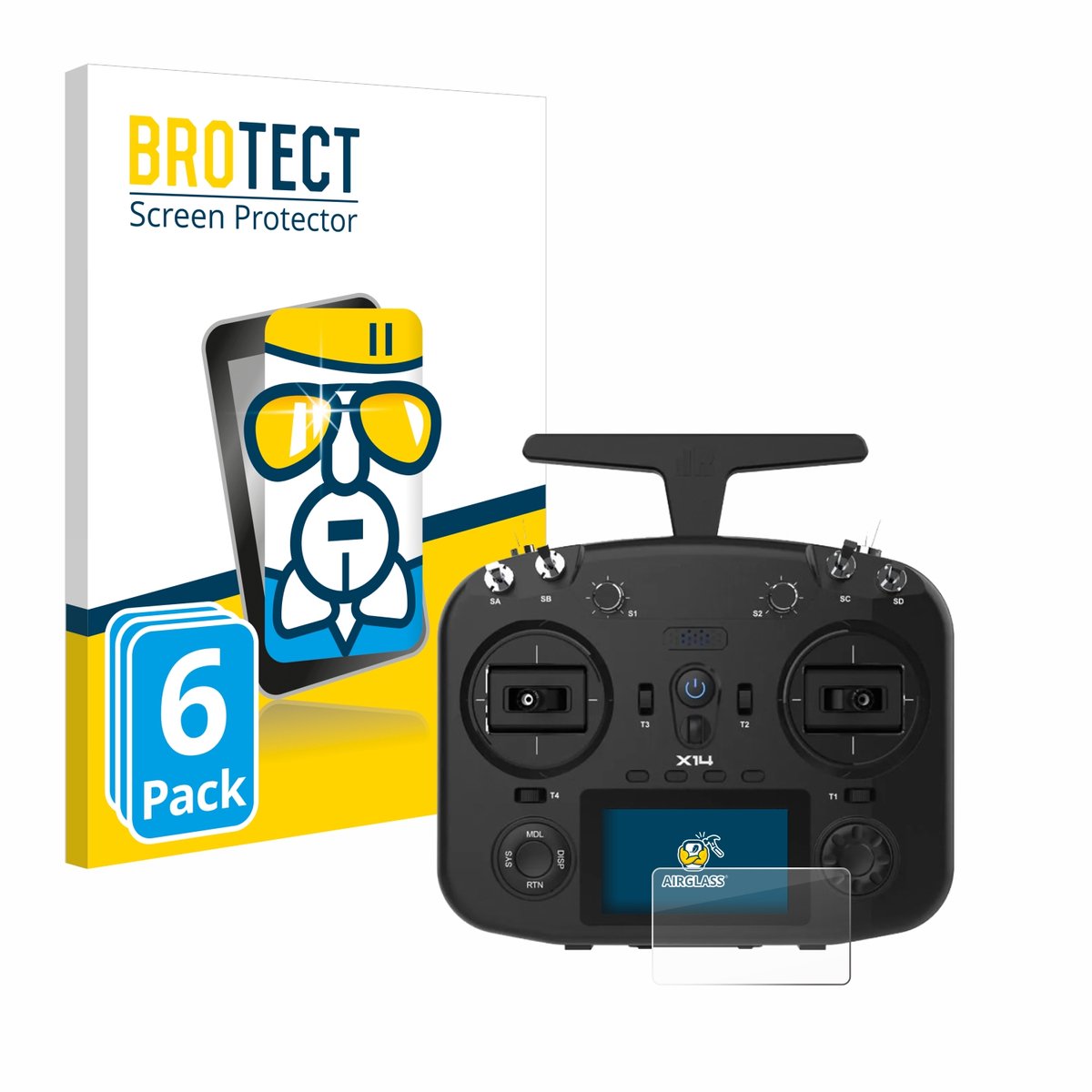 Screenprotector 6 Stuks voor FrSky TWIN X14 Beschermglas transparant