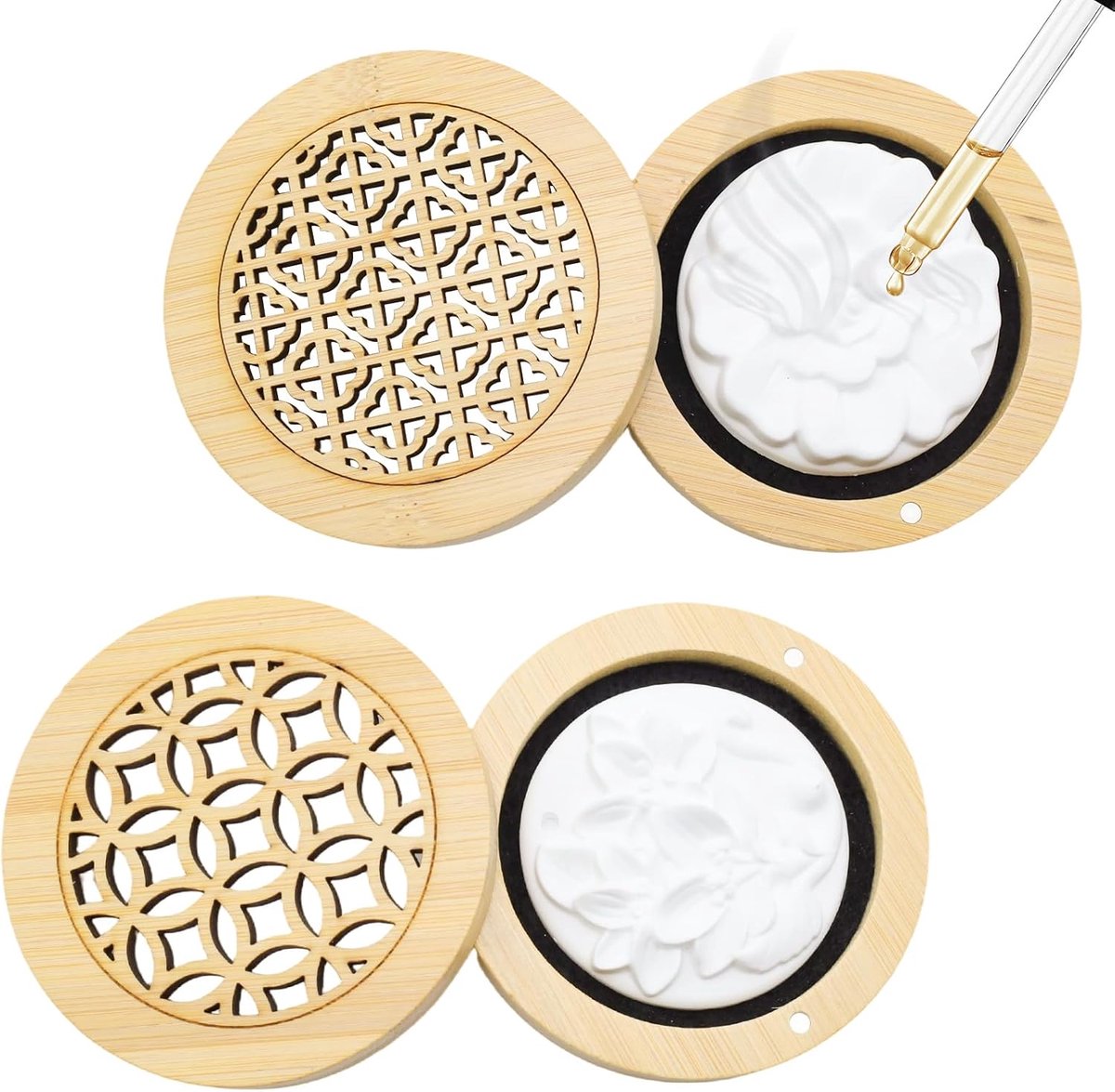 2 stuks geurstenen, luchtdiffuser, kleine houten diffuser, met 2 aromastenen, ornament geursteen, luchtdiffuser, voor woonkamer, badkamer, slaapkamer
