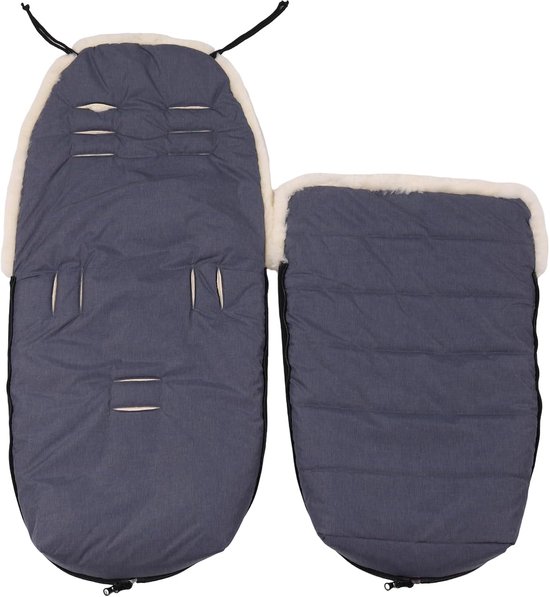 SnelShoppen - Lambskin Voetenzak voor Baby's, Buggy Voetenzak, Wind- en Waterdicht, Thermo-Regulerend, 2-Weg Rits, 95 x 40 cm, Grijs Melange, Ideaal v — afbeelding 4