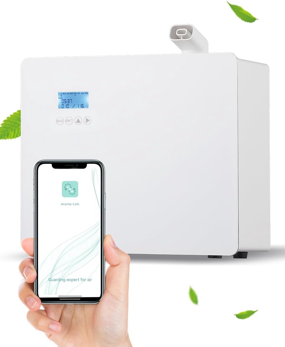 SnelShoppen - Mxmoonant Essentiële Olie Diffusers, Wandmontage, 3000 m³ Bereik, 1000 ml Olie Fles, Elektrisch, App Bediening, HVAC Aansluiting, Perfec