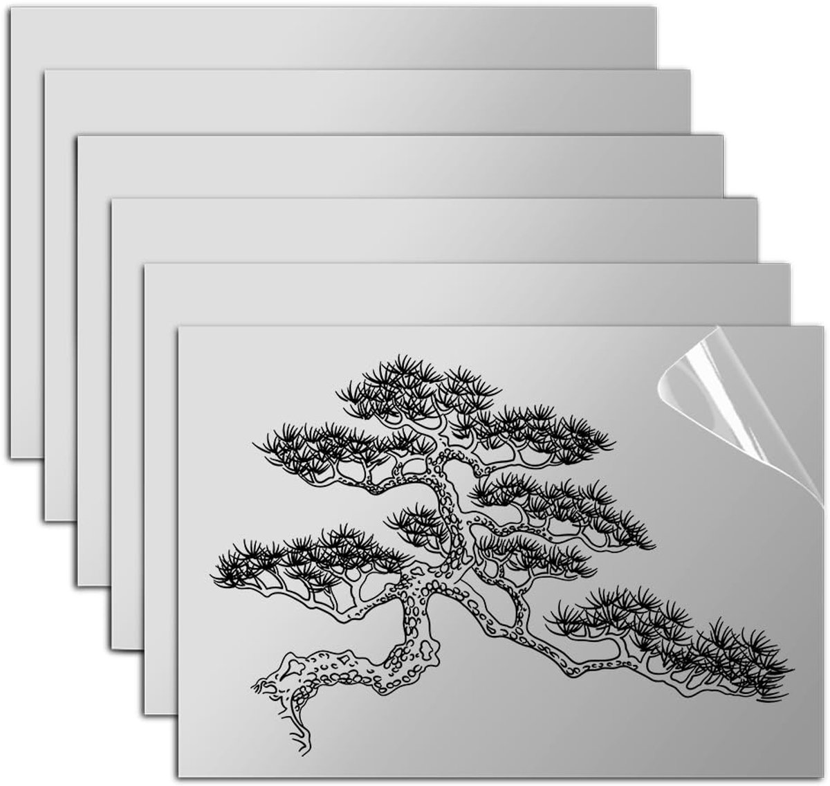 6 stuks ABS-kunststof plaat, laserblanke platen om te graveren, 1,3 mm graveerplaat, lasergravure, blanken voor graveren, schilderen, doe-het-zelf knutselen, snijden, woondecoratie (zwart op
