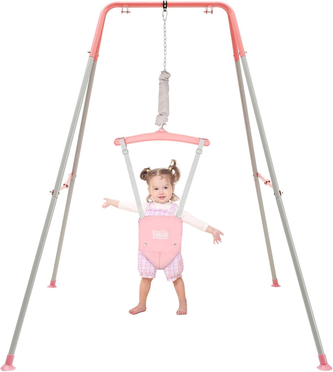 Baby jumper set roze - hoogteverstelbaar - geschikt voor 6 tot 24 maanden - eindeloos speelplezier - ShopVlot