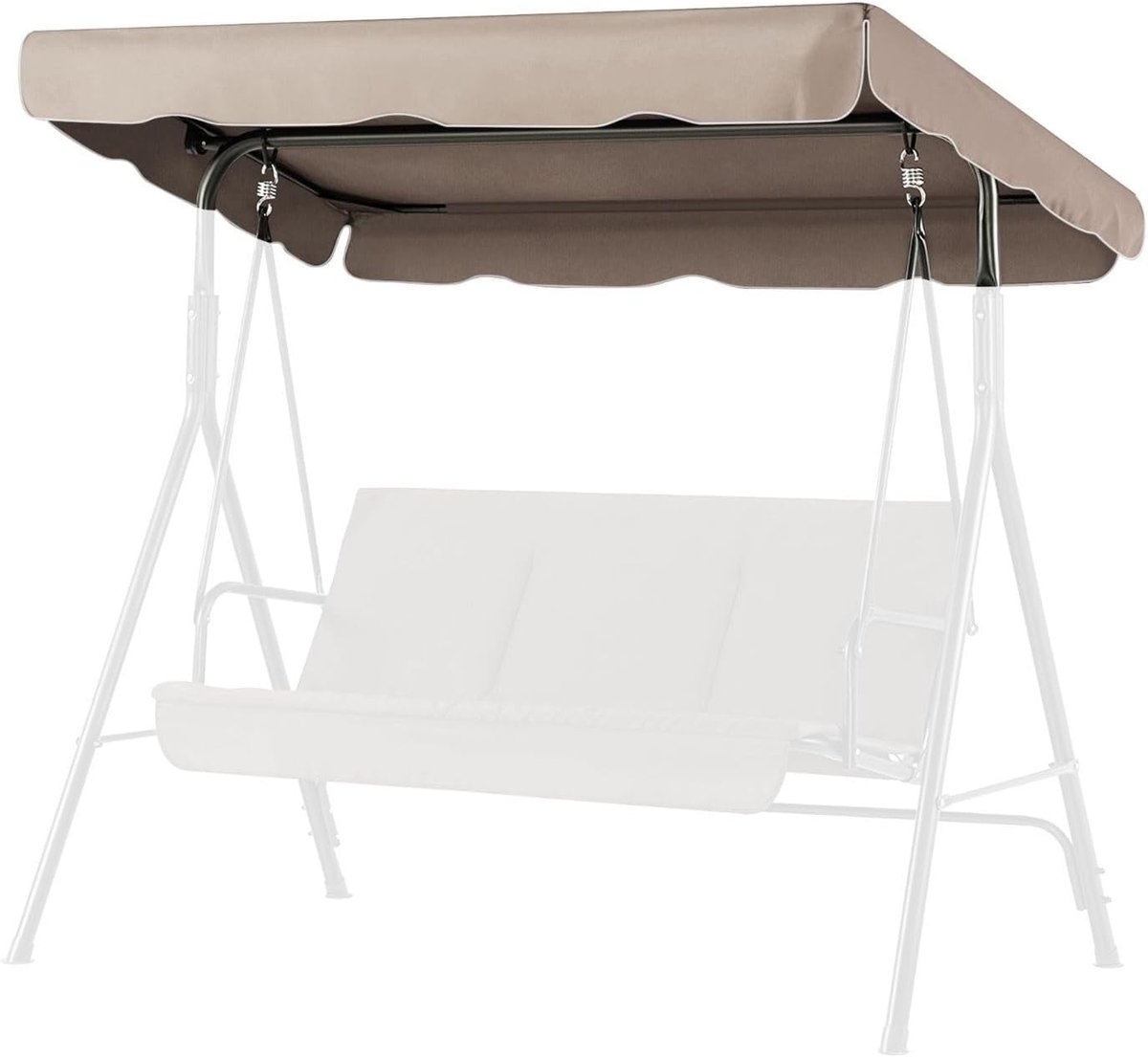 Flexzion Swing Canopy Cover (Beige) 190,5 cm x 132 cm - Deluxe Polyester Top Vervanging UV Blok Zonnescherm Waterdicht Decor voor Outdoor Tuin Patio Yard Park Veranda Stoel Meubels