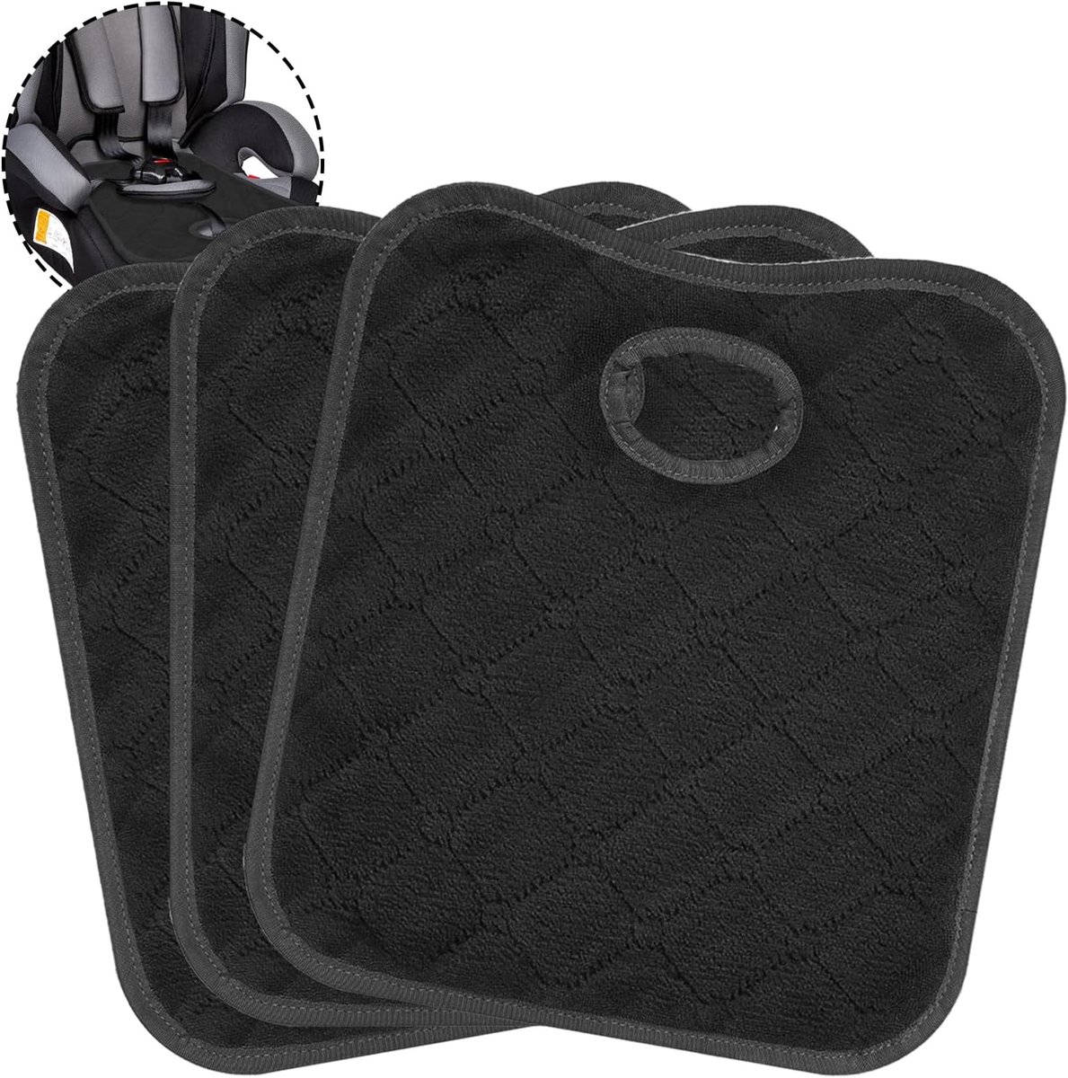 SnelShoppen - 3 Stuks Autostoel Beschermhoes voor Zindelijkheidstraining | Waterdichte Babysithoezen | Kinderwagen Accessoires (Zwart)