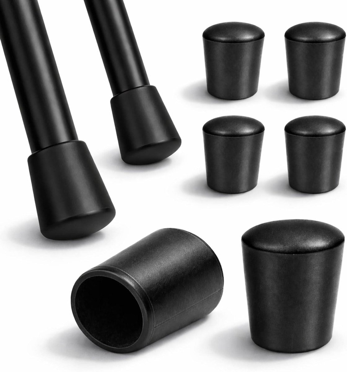 Stoelpootdoppen - Beschermkappen Meubels - Vloeren Beschermen - Krasbestendig Antislip - 28 mm - Zwart