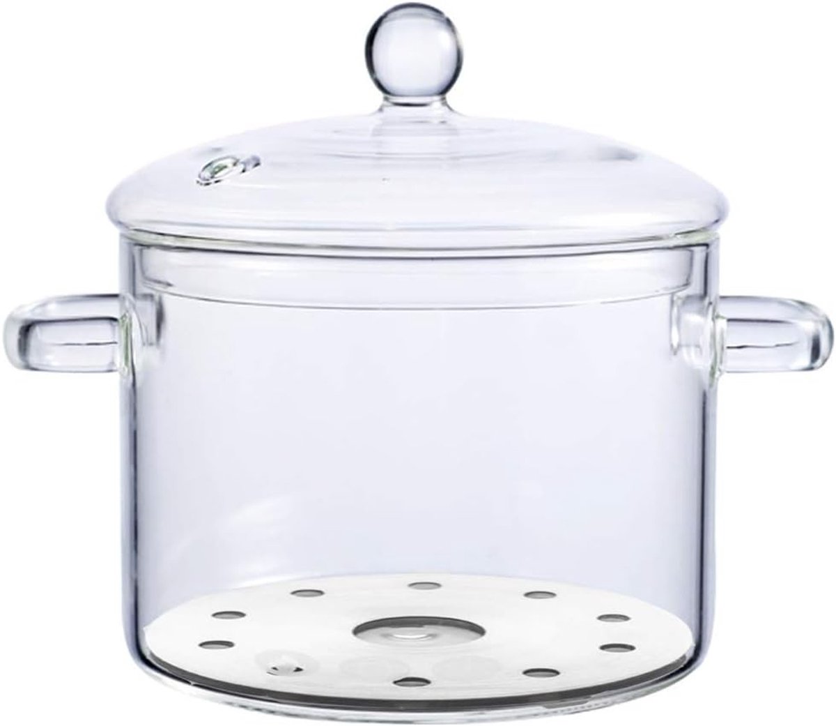 Bol.com Glazen Kookpan 1,5 L met Deksel voor Inductie, Geschikt voor Soepen en Groenten, C-vormige Handvatten aanbieding