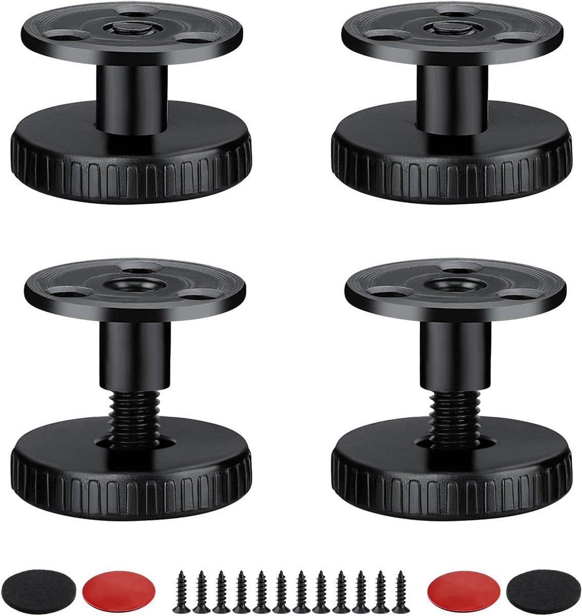 SnelShoppen - 4 Stuks Verstelbare Meubelpoten 27-40mm, Zelfklevend of Om Te Boren, Hoogwaardige Tafel- en Kastverhogers, Voor Meubilair en Mechanische