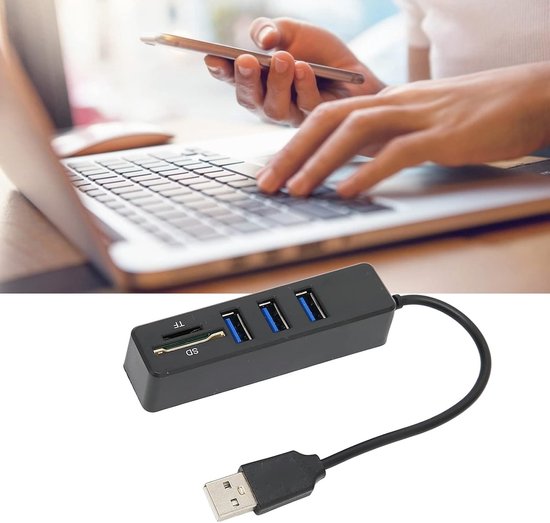 3-poorts draagbare USB-splitter USB 2.0 Hub 480 Mbps van Merkloos — afbeelding 2