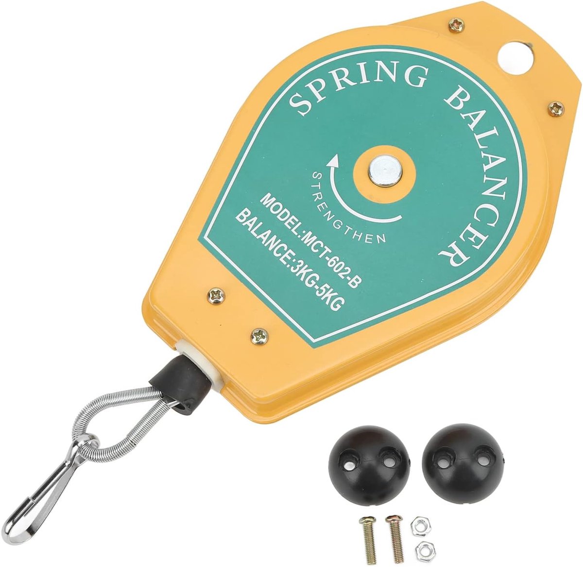 SnelShoppen - Retractable Spring Balancer 3 tot 5 kg Laadcapaciteit - Veilige en Multifunctionele Balancer met Bevestigingsaccessoires voor Tuin, Gara