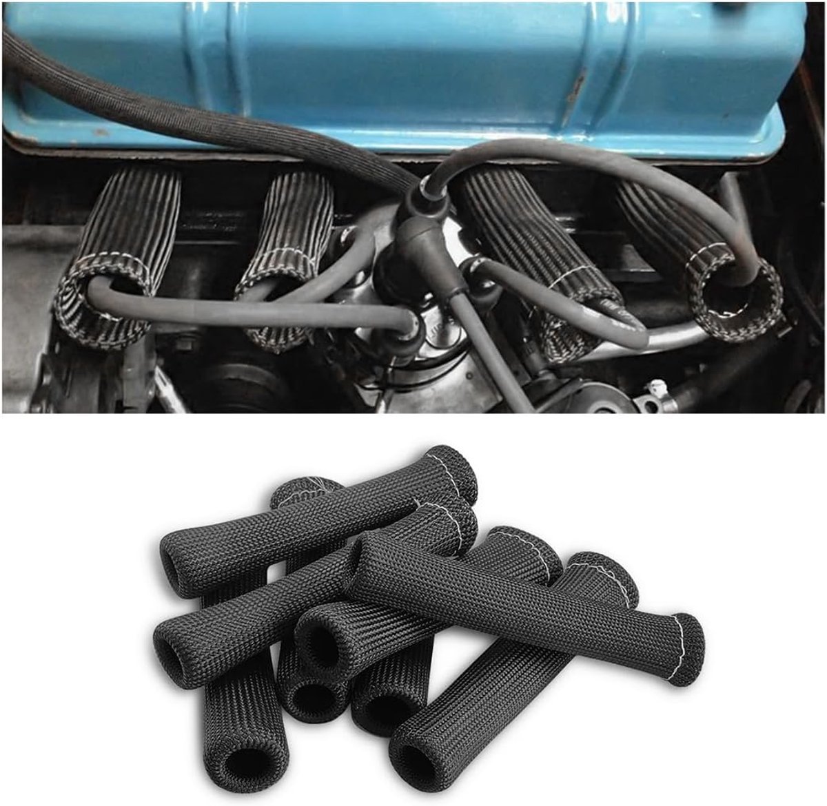 Bougies kabels set van 8 - Thermische bescherming - Isolatiesleeve en hoezen - Bescherming voor auto en vrachtwagen - SnelShoppen