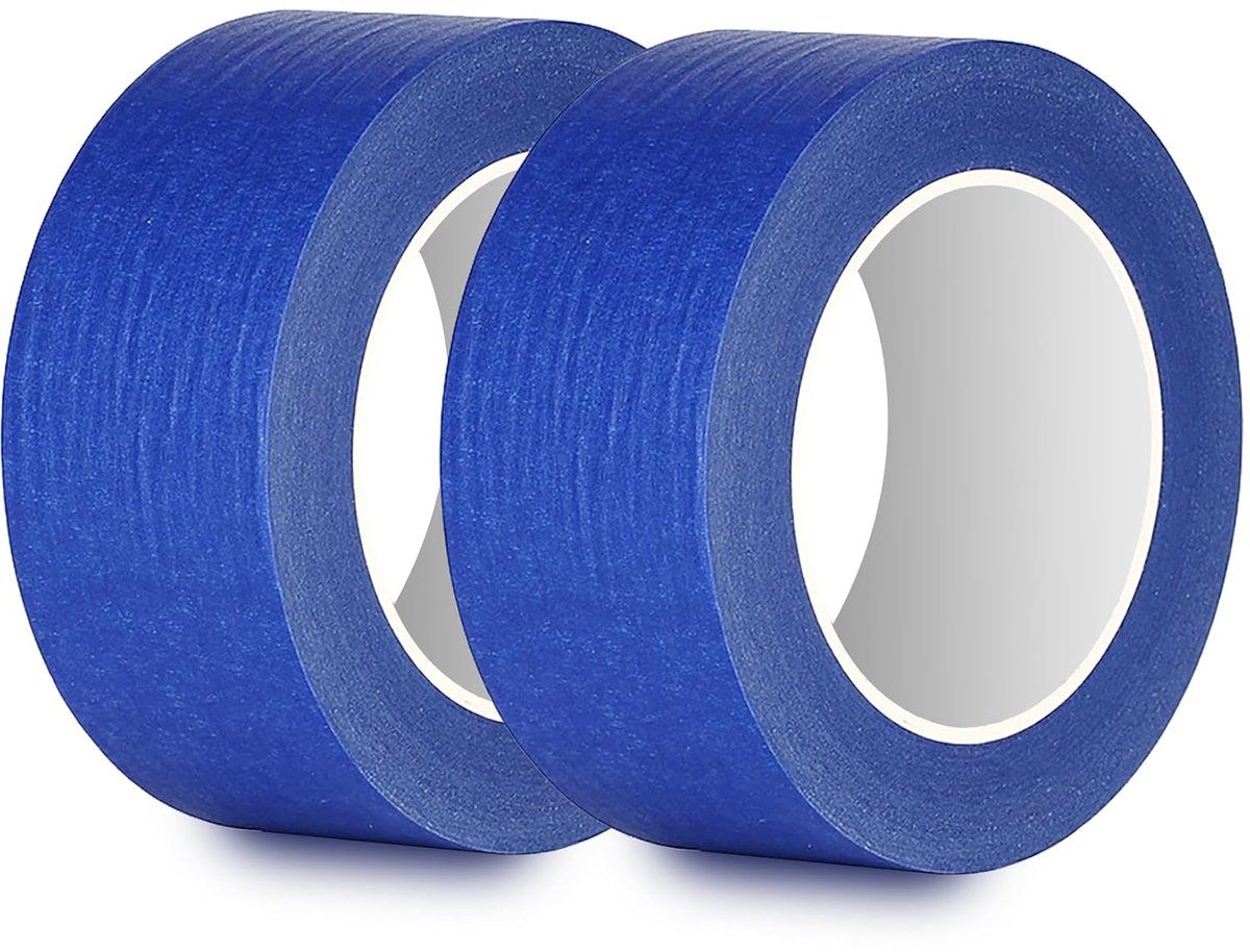 SnelShoppen - Masking Tape - 2 Rollen Blauw - 50mm x 50m - Universele Verf Tape - Licht Verwijderbare Hechtband voor Schilderen, Renovatie en Decorati