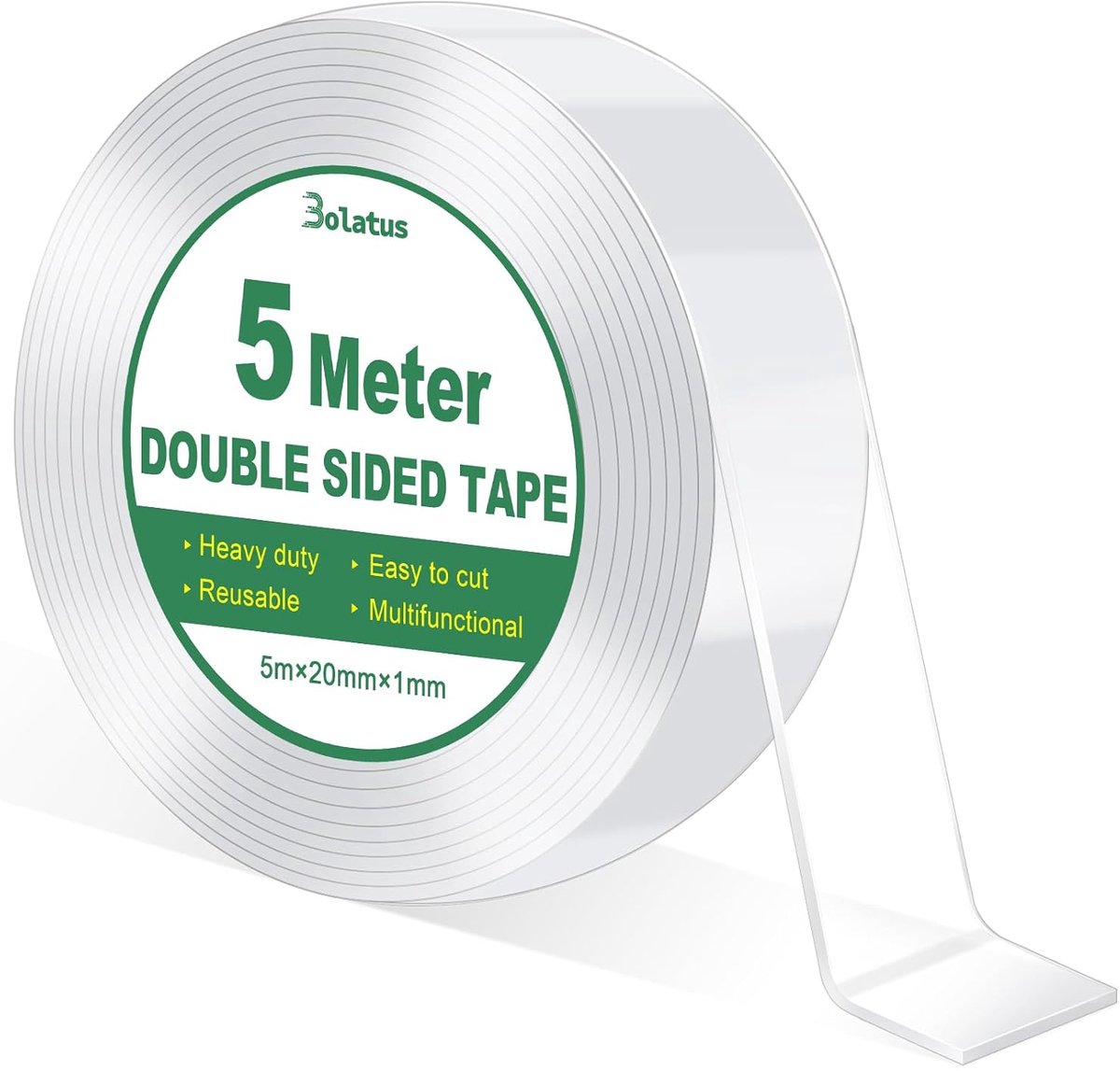 SnelShoppen - Dubbelzijdige tape, 5 m, transparant, extra sterk, nano tape, verwijderbaar, multifunctioneel voor thuis, keuken, auto