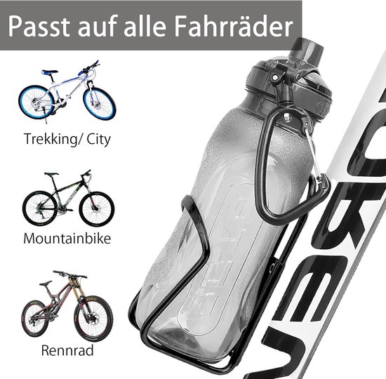 SnelShoppen - Fiets Bidonhouder Aluminium, Versterkte Flessenhouder voor Fiets, MTB, Racefiets, Zwart, Universele maat met 2 Schroeven — afbeelding 2