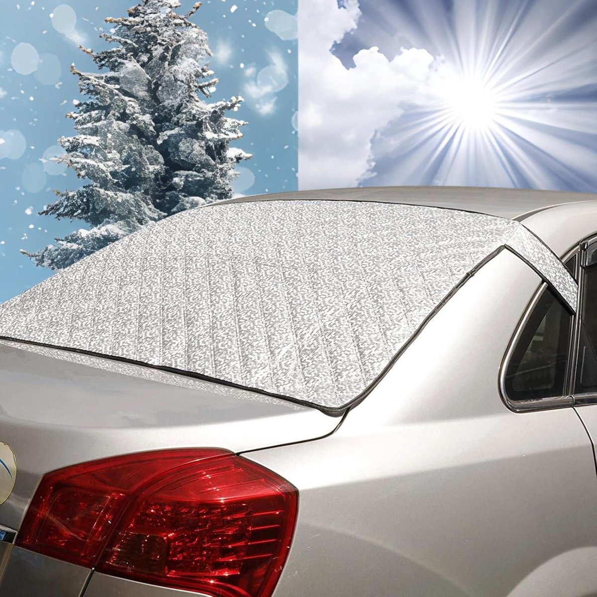 SnelShoppen - Auto Sneeuwschuilplek Achterruit Deksel - 140x80 cm - Waterdicht en Duurzaam Materiaal - Ideaal voor Winterse Weersomstandigheden