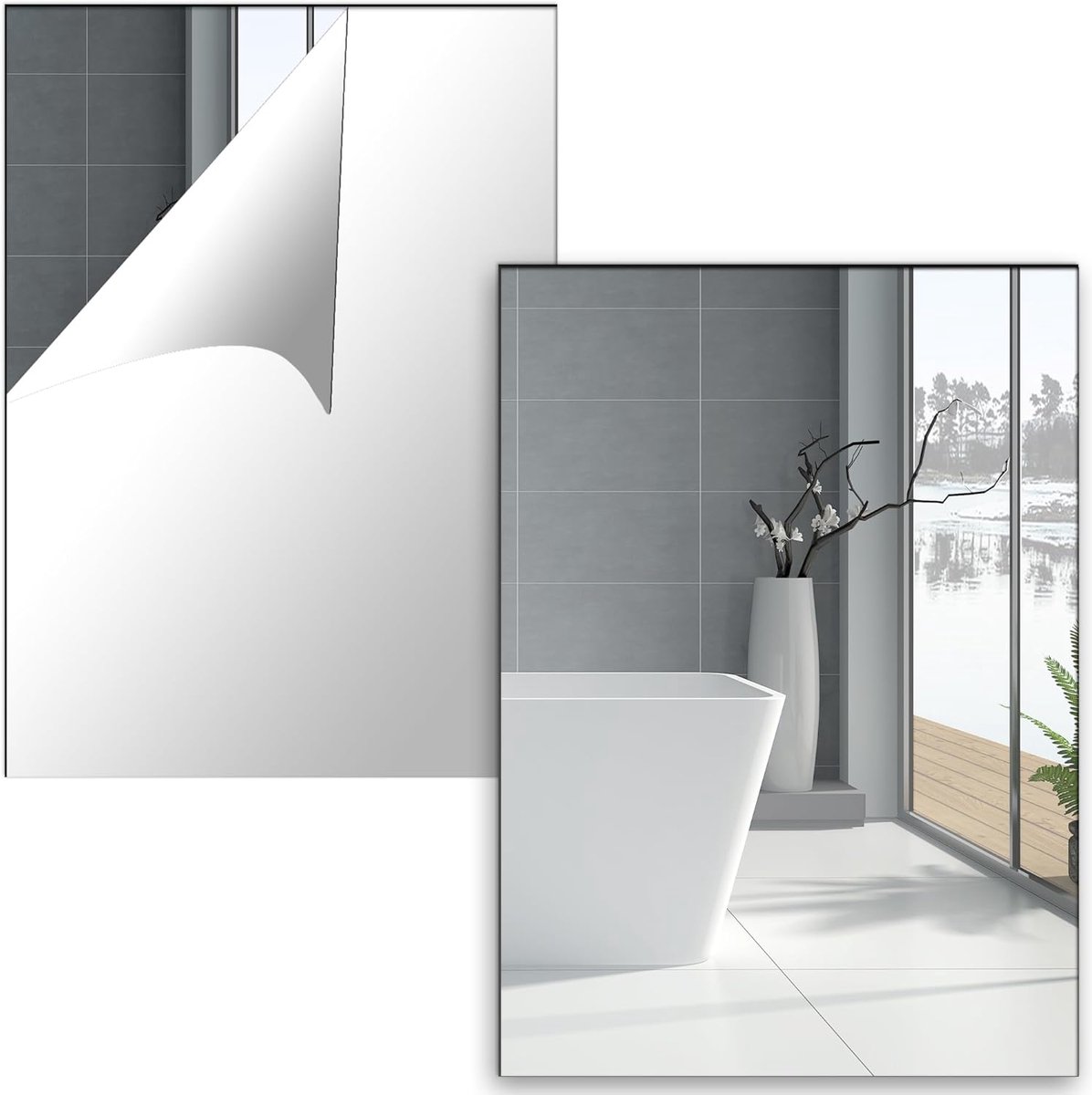 zelfklevende spiegelplaten A4 - 2mm acryl - duurzaam en veilig - ideaal voor badkamer en slaapkamer - ShopVlot