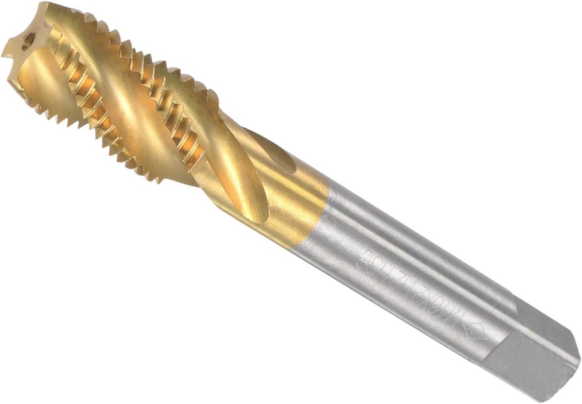 Spiral Flute Wire Tap, M16 x 2 Thread Size 4 Flutes, High Speed Steel Tapping Tools - ShopVlot