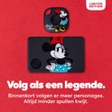 Een zwarte Tile tracker en Slim tracker met Minnie Mouse. Limited Edition.
