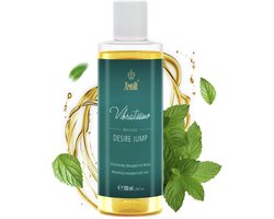 Vibratissimo Desire Jump 100 ml massageolie - Tintelende frisheid met muntgeur - Stimulerend, verfrissende massage met munt, Liefdesolie