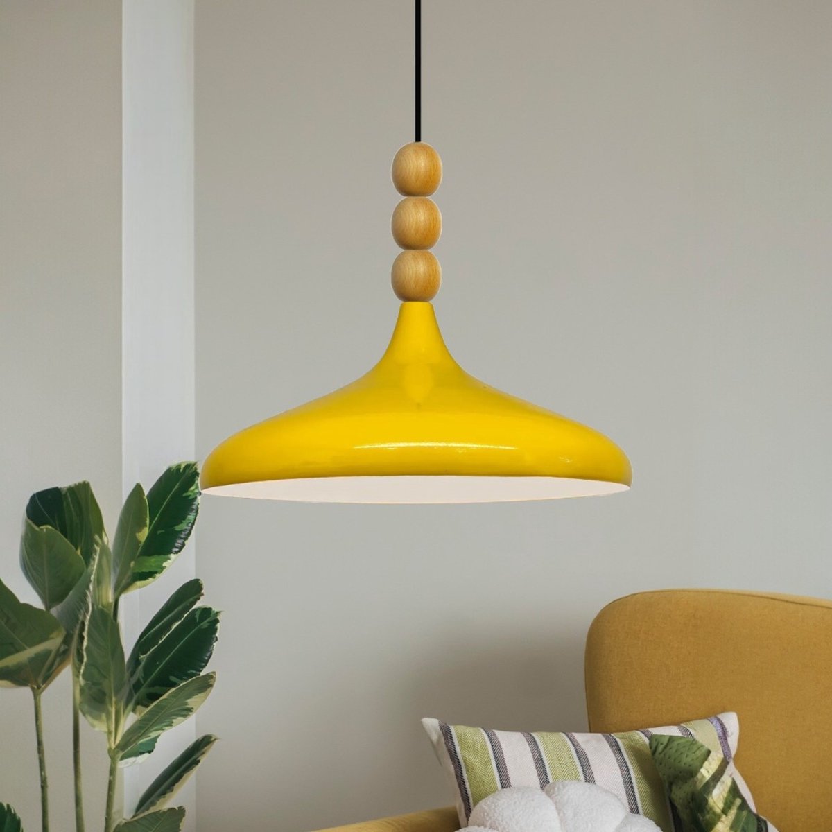 Bamyum Champion hanglamp, industriële Modern stijl, Ø35 cm, lichtgeel metalen lamp