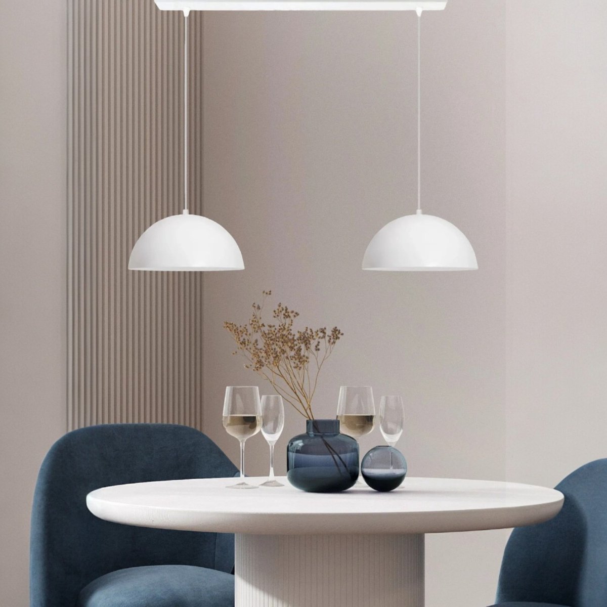 Bamyum hanglamp, industriële Modern stijl, Ø25 cm, wit metalen lamp