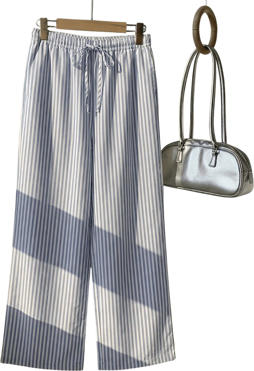 Currero Gestreepte Broek Dames and Striped Pants Yacht Club Linnen Broek Zomerbroek Volwassenen Lange Broek Strandbroek Gemengde Kleur