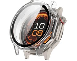 Strap-it hard case hoesje met glasplaat geschikt voor OnePlus Watch 4 47mm (transparant) – stevige beschermcase met geïntegreerde screen protector – optimale kras- en stootbescherming voor je smartwatch