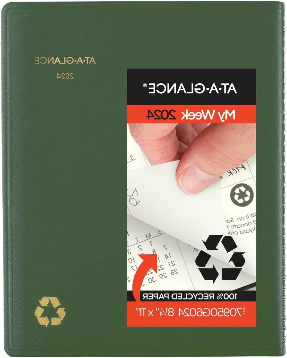 Wekelijkse & Maandplanner - Afsprakenboek Agenda - Dagelijkse Planning - Kwartier Afspraken - 8-1/4" x 11" - Groen