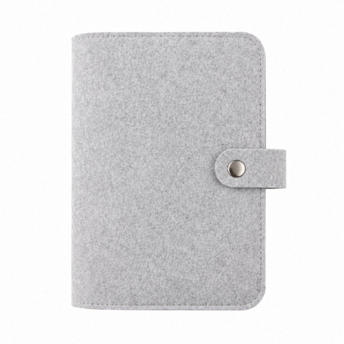Bobypet - A5 Felt Binder, 6 Ring Soft Cover Refillable Notebook Binder with Pocket for Filler Paper Budget Journal Diary Accessories, Light Gray