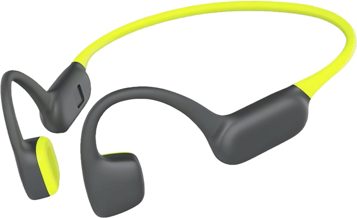 SNJY® Bone Conduction Headphone - Sporthoofdtelefoon Draadloos - Sport Oordopjes - Hardloop Oortjes - Grijs/Geel
