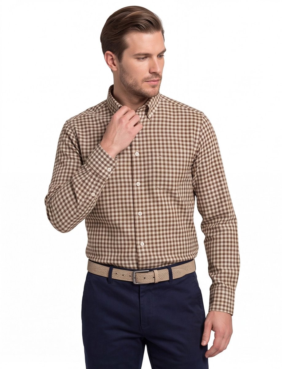 Gant casual overhemd bruin