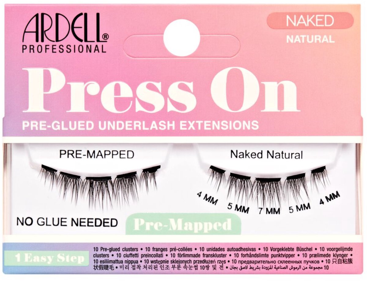 Ardell druk-op pre-glued naakt naturel - kunstmatige wimpers die plukjes kunnen worden opgestreken - nude naturel, vooraf geplakt