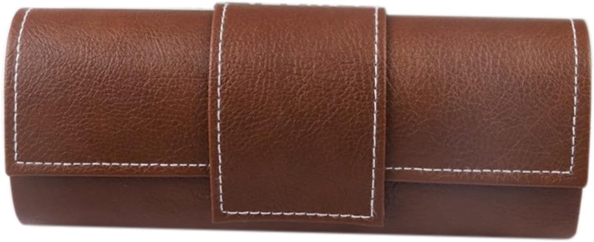 Elegante leren brillenkoker voor zonnebrillen en leesbrillen - Perfect voor reizen, kantoor en dagelijks gebruik met klassiek ontwerp