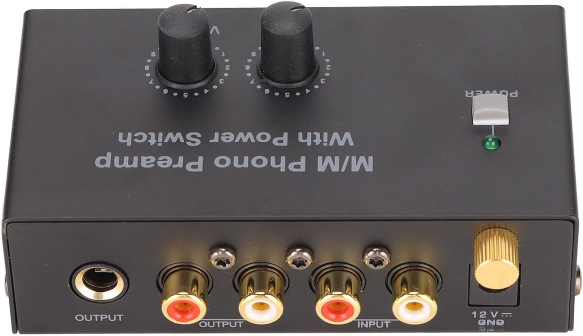 Phono turntable preamp - mini phono preamp - met 12V adapter - eenvoudig aan te sluiten - SnelShoppen