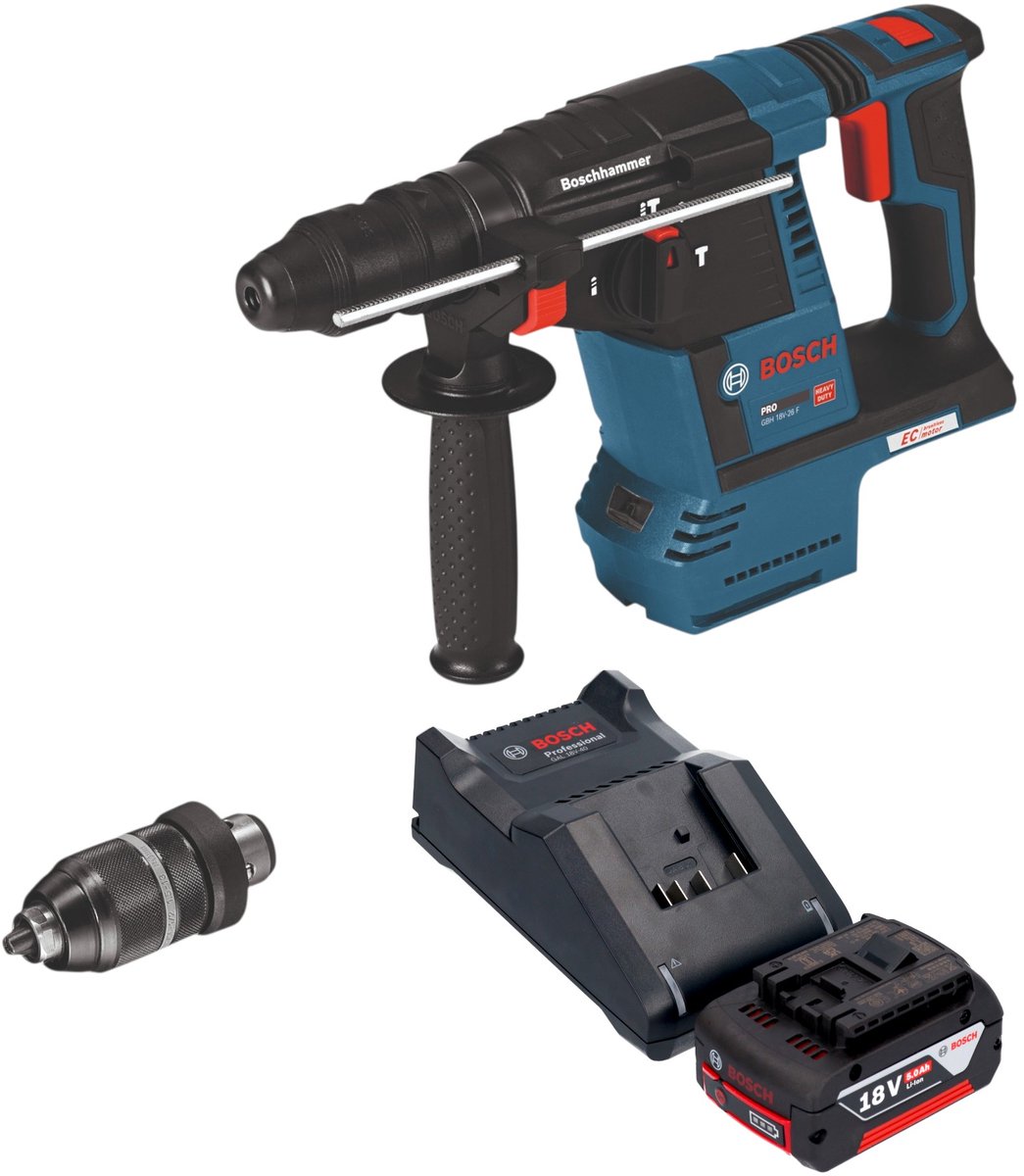 Bosch GBH 18V-26 F accuboormachine 18V 2,6J SDS-Plus Solo + snelwisselboorkop - zonder accu, zonder oplader ( 0611910000 )