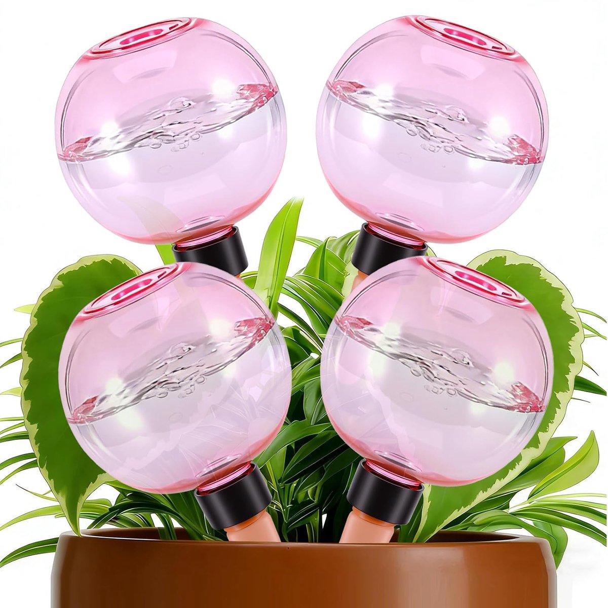 SnelShoppen - 4 stuks 500 ml Irrigatieballen Roze voor Automatische Plantenirrigatie - Waterdispenser voor Binnen- en Tuinplanten - Praktische en Tijd