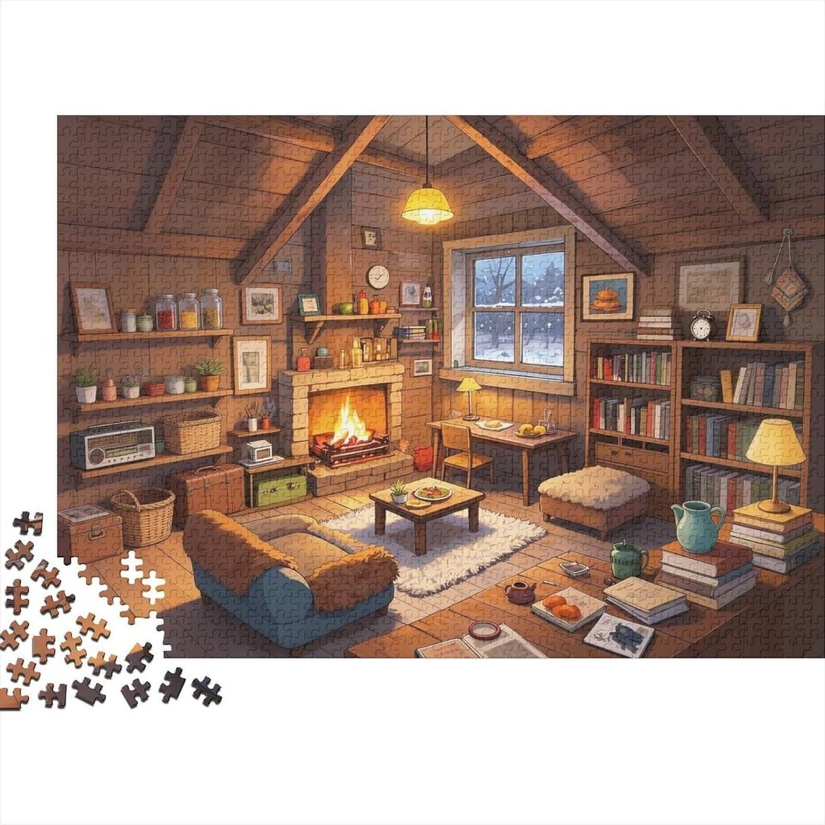 Legpuzzel 1000 stukjes - Puzzel volwassenen - Ontspanning thuis - Gerecycled materiaal - 70 x 50 cm - Gezellige cabine
