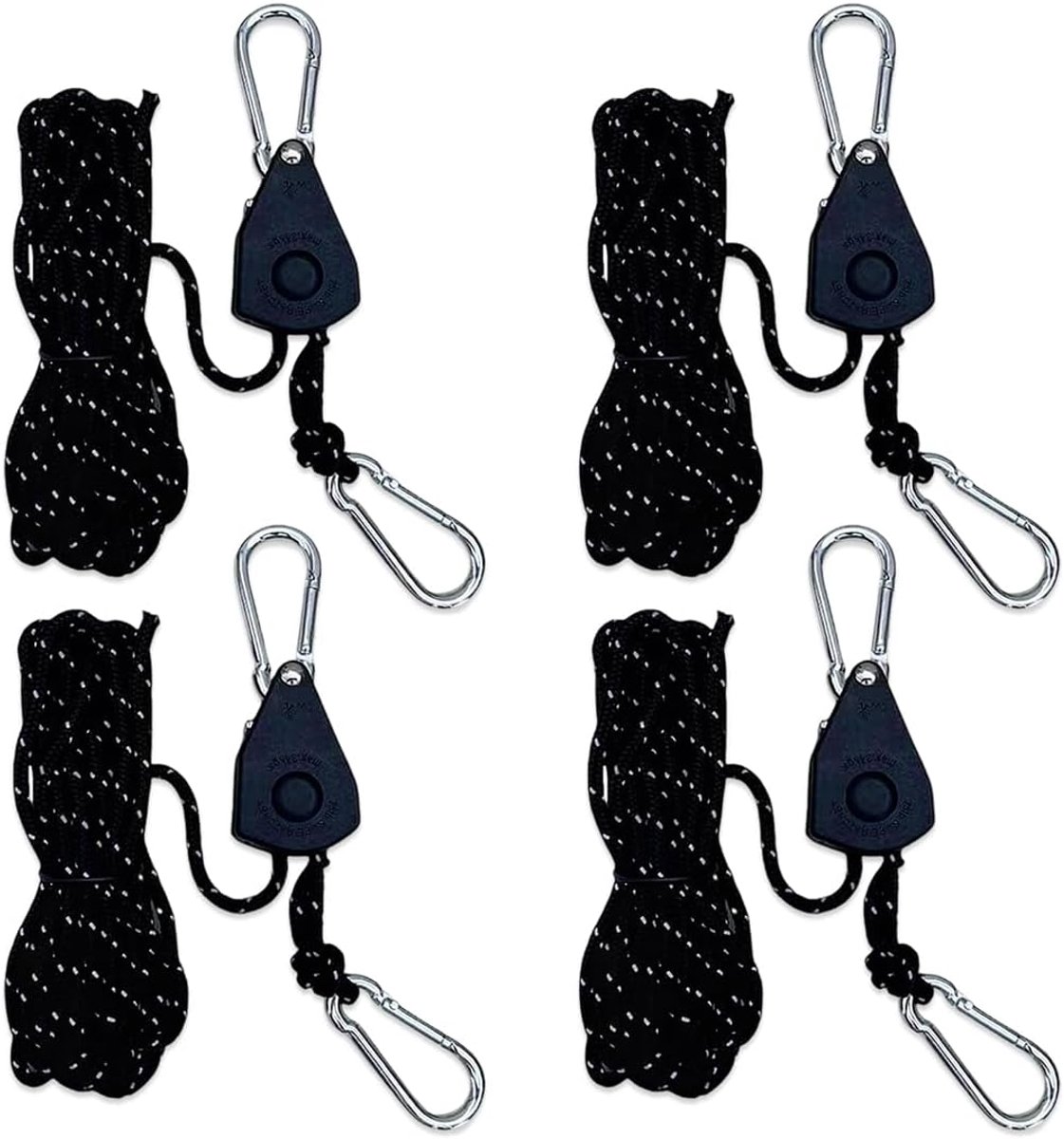 Verstelbare spanningstoppers 4 stuks - Reflectief - 4 m - Voor tenten en camping - SnelShoppen