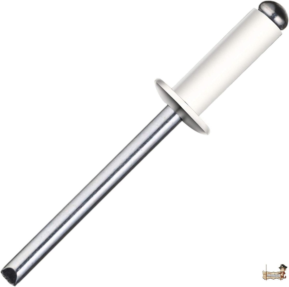 Popnagels - Blindklinknagels Aluminium klinknagels - Nummerborden bevestigen - Lenskop - 48x14 mm - Wit