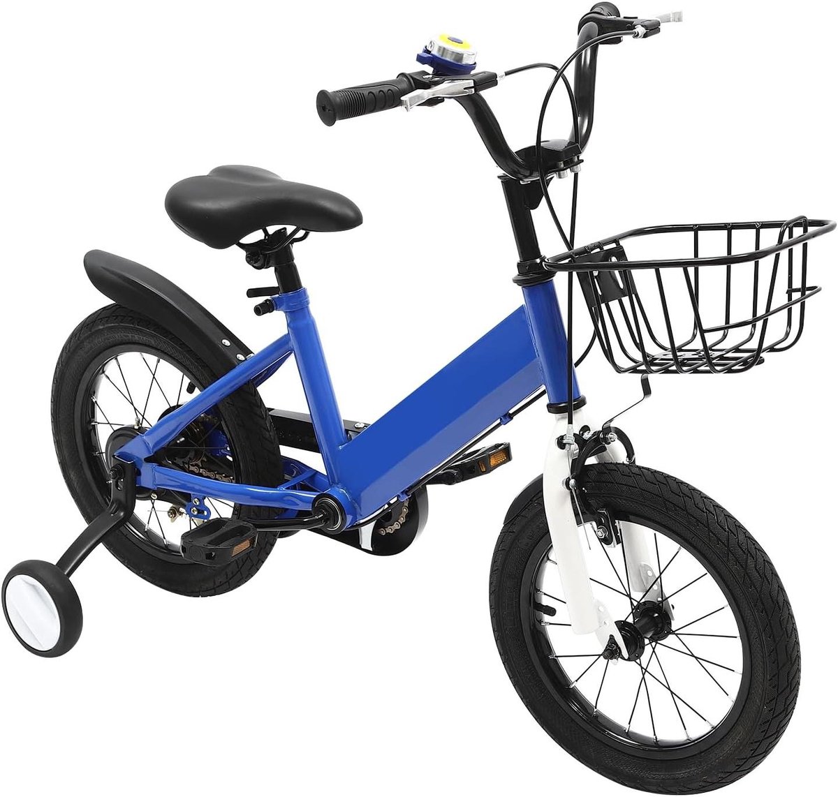 Kinderfiets Loopfiets Leren Fietsen Met Steunwielen 14 inch Blauw