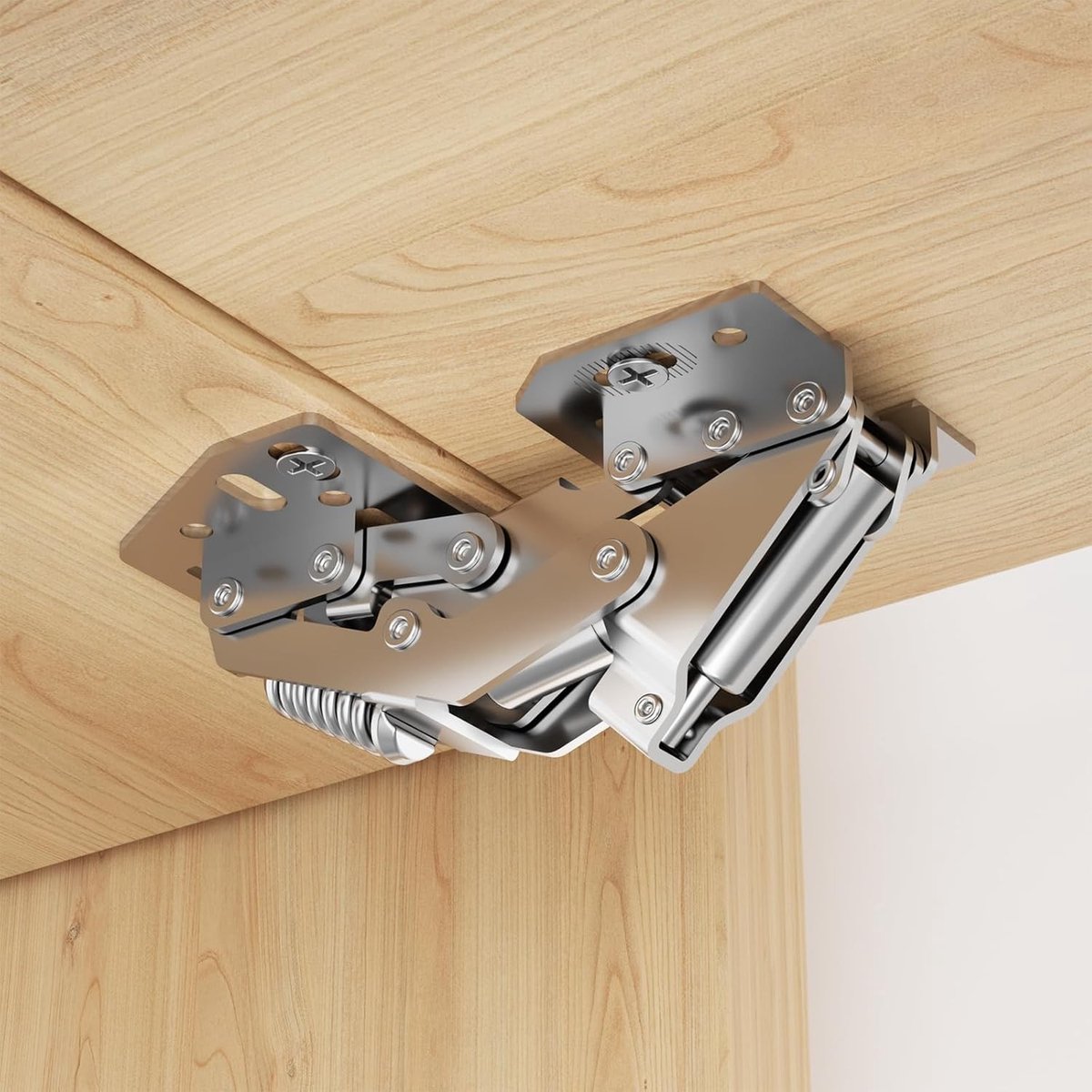 Set van 4 90° Soft Close Scharnieren voor Kastdeuren, Keukenmeubels, Geen Voorboren Nodig, Ideaal voor Caravan en Motorhome