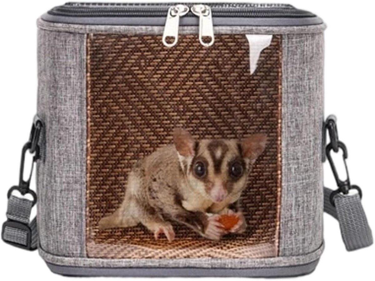 Huisdier Drager - Reis Tas - Kleine Dieren Vervoeren - Transparant Kijkvenster - 24x14x20 cm - Grijs